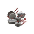 Cranberry Red Cucina Hard Anodized 12 Piece Cookware Set